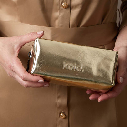 KOLD Mini Insulated Makeup Bag in Gold