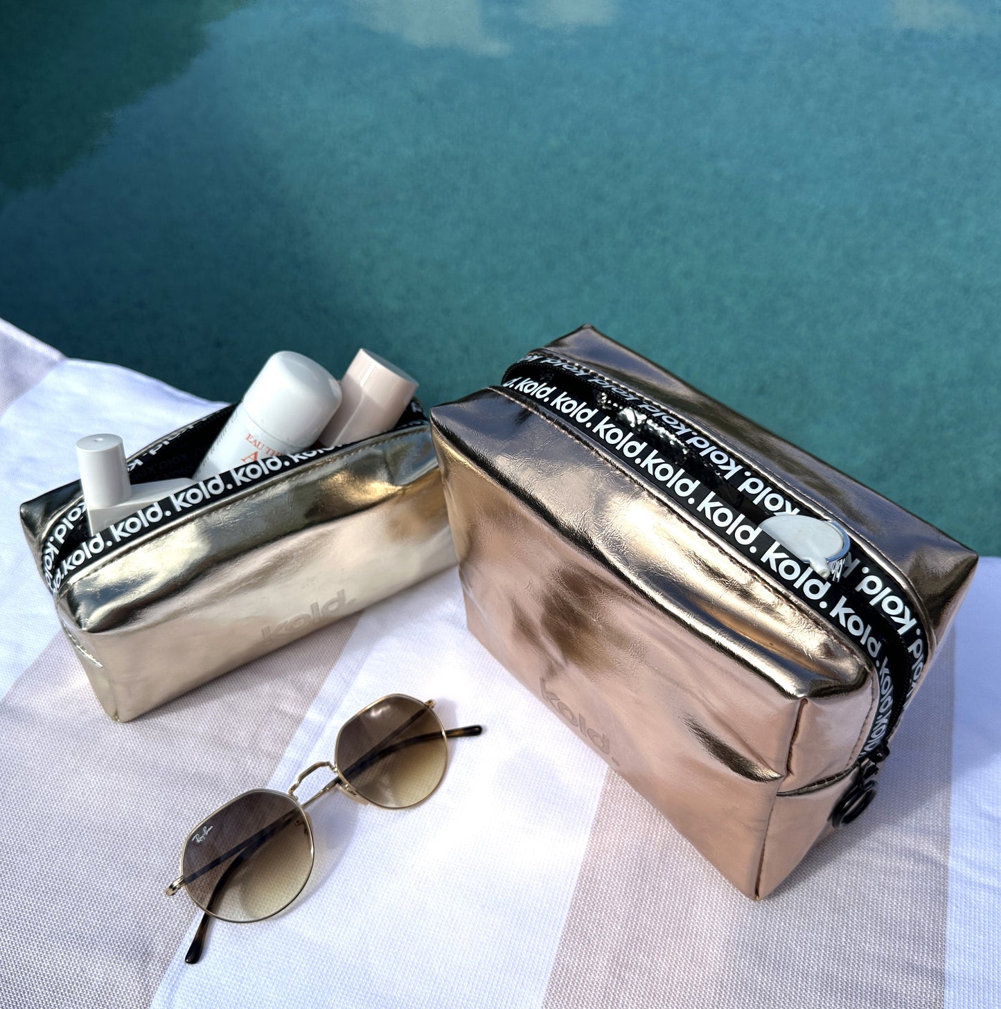 KOLD Midi Insulated Makeup Bag in Bronze
