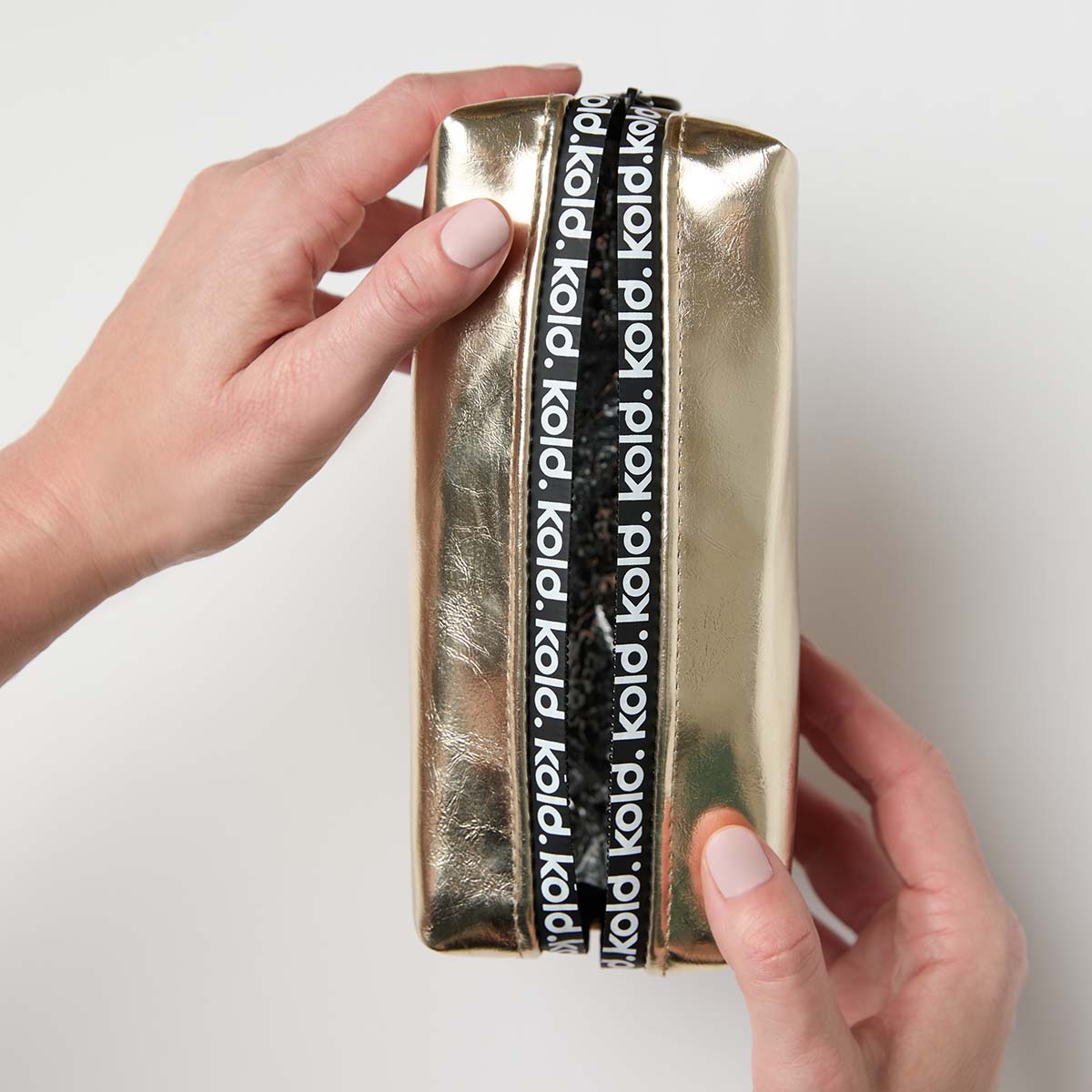 KOLD Mini Insulated Makeup Bag in Gold