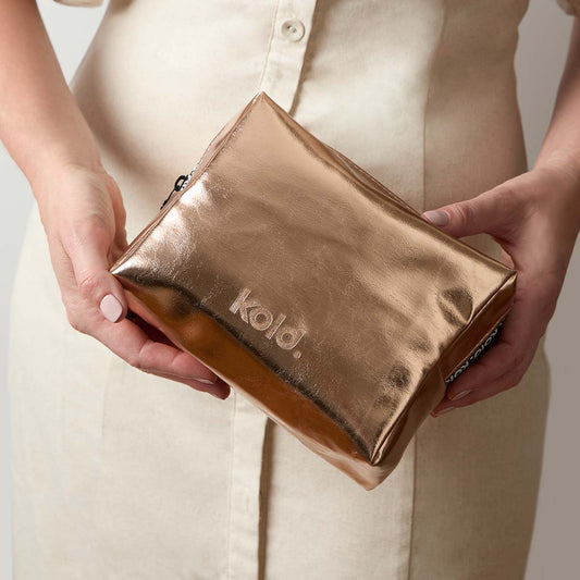KOLD Midi Insulated Makeup Bag in Bronze