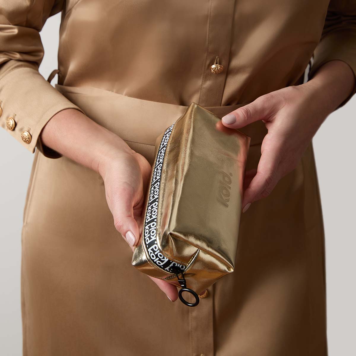 KOLD Mini Insulated Makeup Bag in Gold