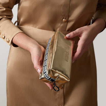KOLD Mini Insulated Makeup Bag in Gold